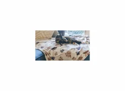 Plaid Dierenpootjes 100x150cm - microvezel - bruin & beige