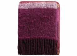 Plaid Mohair Look 130x190cm - polyester & wol - roze & rood