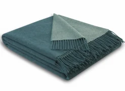 Plaid Teal-Green 130x170cm - kasjmier & wol - blauw & groen