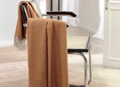 Plaid 130x170cm - polyester & katoen - rust