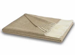 Plaid 130x170cm - polyester & katoen - camel