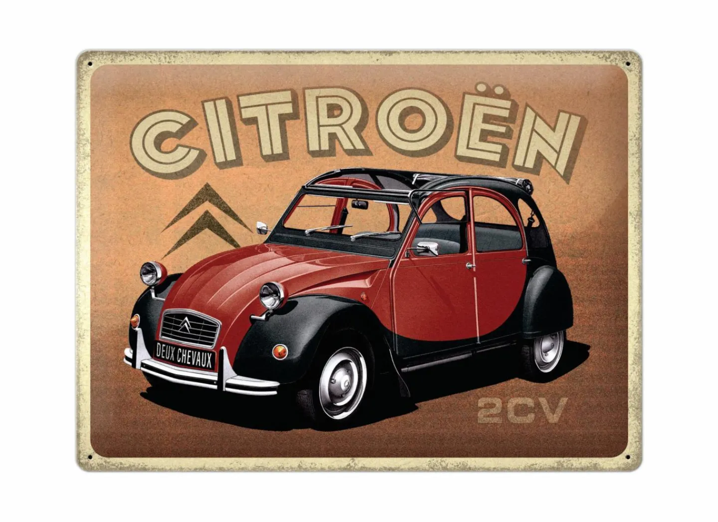 Plakkaat Citroën Type H - 2CV Charleston - 40x30cm - metaal - meerkleurig