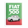 Plakkaat Fiat 500 15x20cm - metaal - groen & rood