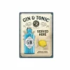 Plakkaat Gin Tonic 40x30cm - metaal - multicolor