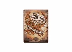 Plakkaat Harley Davidson 40x30cm - metaal - multicolor