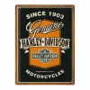 Plakkaat Harley Davidson Genuine Motor 40x30cm - metaal - meerkleurig