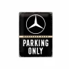 Plakkaat Mercedes 40x30cm - metaal - zwart