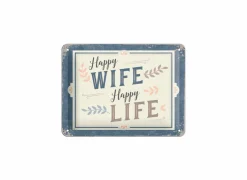 Plakkaat 15x20cm happy wife