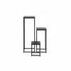 Plantenstandaard Kane 30x90x30cm - melamine & metaal - zwart - set van 3
