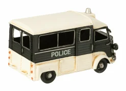 J line Politiebus Antiek  28x14x16cm - metaal - zwart/gebroken wit
