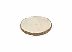 Presentatie bord met schors Ø28-30cm - paulownia massief - bruin