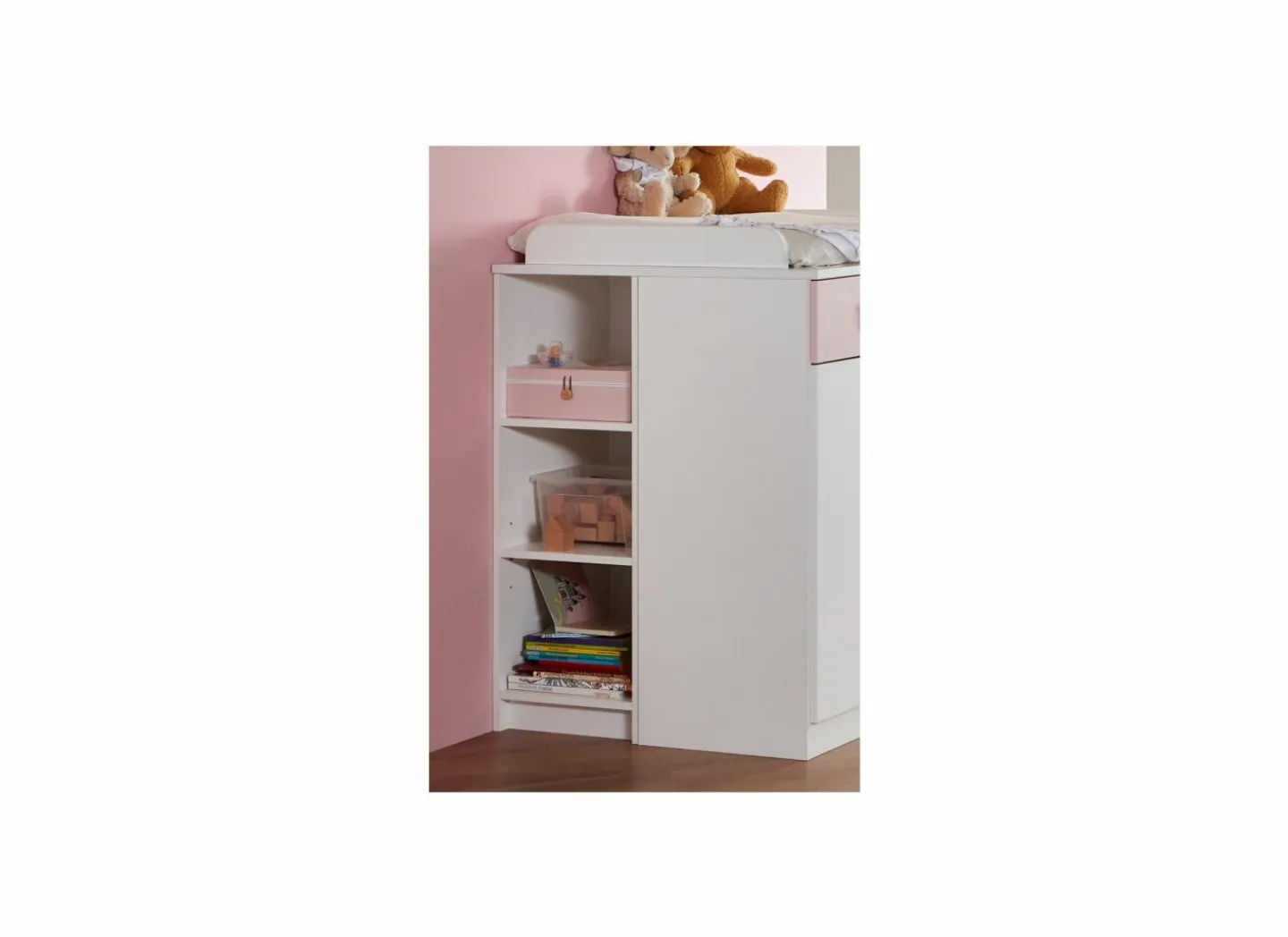 Rek Cindy 35x38x91cm - decor - roze/wit