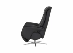 Relaxzetel Adamello elektrisch - lederlook - zwart