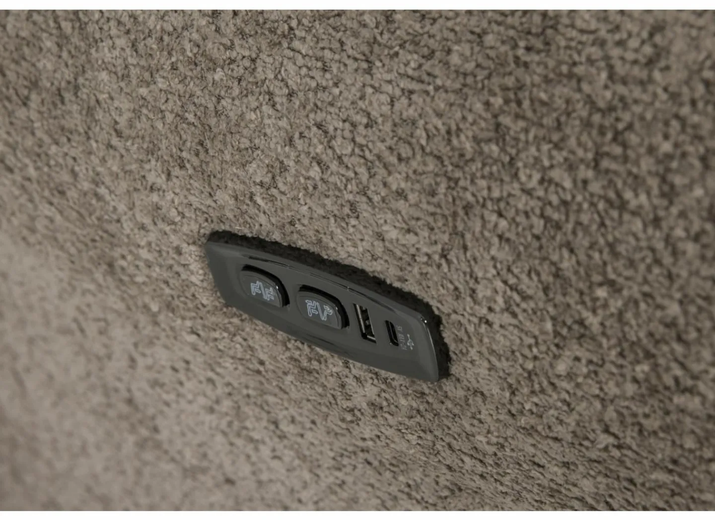 Relaxzetel Cult elektrisch - stof - khaki met stroomkabel en massagefunctie