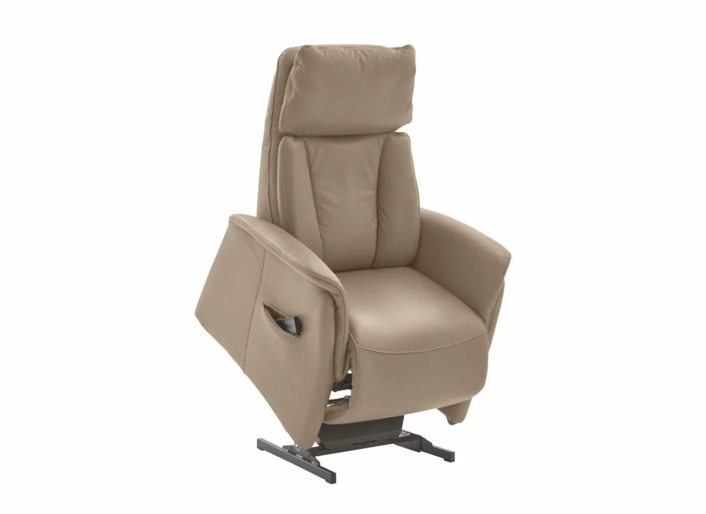 Relaxzetel EC22138 elektrisch - leder - belvita pearl met opstahulp en hartbalansfunctie