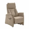 Relaxzetel EC22138  elektrisch - leder - belvita pearl met manueel verstelbare hoofdsteun