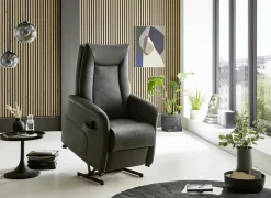 Relaxzetel Hukla elektrisch - leder - antraciet met 2 motoren