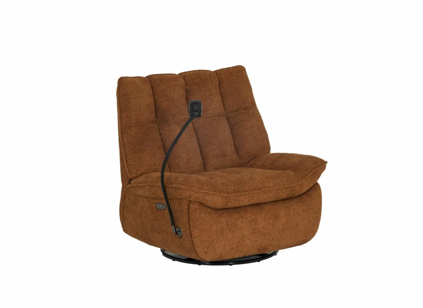 Relaxzetel Ike elektrisch - stof - oranje met schommelfunctie en oplaadstation