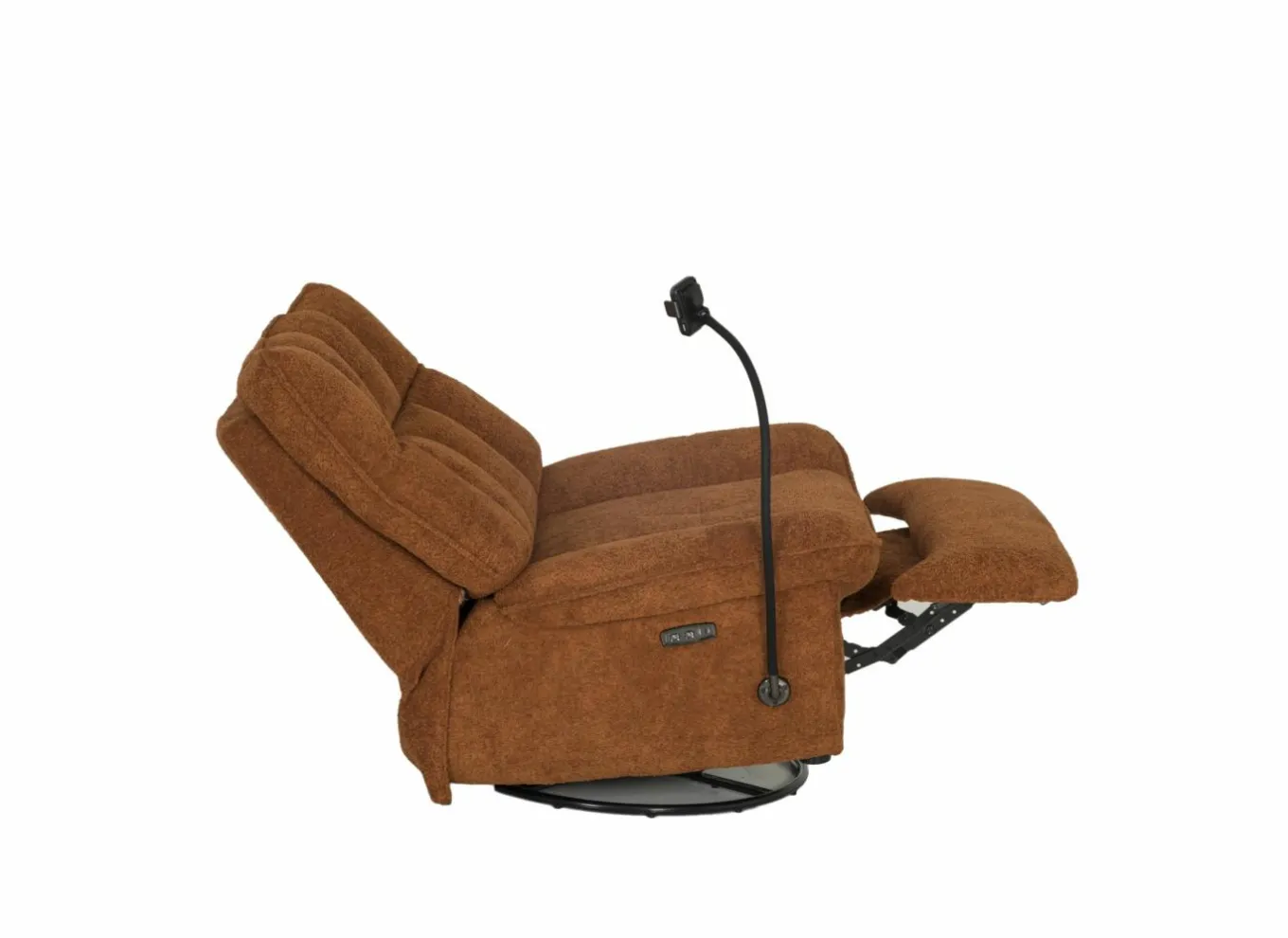 Relaxzetel Ike elektrisch - stof - oranje met schommelfunctie en oplaadstation