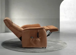 Relaxzetel Liam elektrisch - stof - cognac