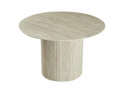 Ronde tafel Ø120cm - keramiek - beige travertin look