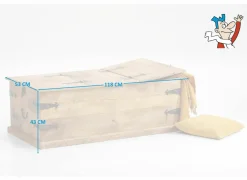 Salontafel Cyclops 118x53cm - hout massief - naturel