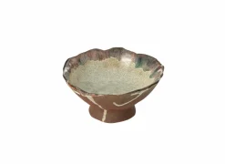 J line Schaal Naga 17x16,5cm - keramiek - roest