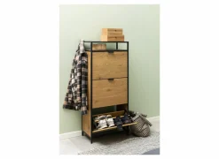 Schoenenkast 56x30x129cm - eik fineer - naturel