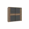 Schuifdeurkast 231cm - decor - mud oak & black oak
