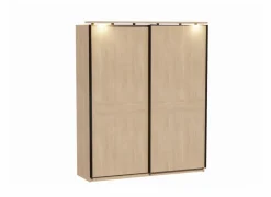 Schuifdeurkast 184cm - melamine - brushed sand oak nature