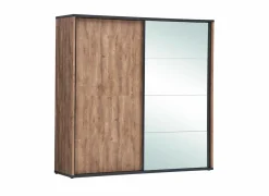Schuifdeurkast Elsa 240cm - decor - industrial oak & zwart