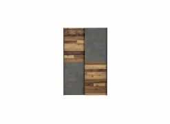 Schuifdeurkast Ozzula 120cm - decor - old wood vintage & beton