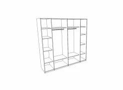 Schuifdeurkast Pauline 217cm - decor - donkerbruin