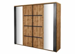 Schuifdeurkast Pauline 245cm - decor - donkerbruin