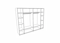 Schuifdeurkast Pauline 245cm - decor - donkerbruin