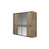 Schuifdeurkast Tanya 286cm - decor - canyon oak & zwart