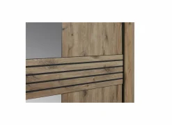 Schuifdeurkast Tanya 286cm - decor - canyon oak & zwart