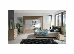 Schuifdeurkast Veronique 244cm - decor & glas - zwart