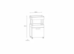 Serveerwagen 50cm - decor - artisanale eik