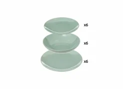 Serviesset Colorama 18-delig - stoneware - muntgroen