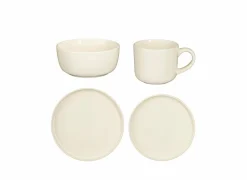 Serviesset Ozzu 16-delig - stoneware - wit