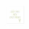 Serviette Crazy Friends 33x33cm goud 20 stuks