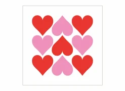 Serviette Hearts Graphic 33x33cm - papier - wit/roze/rood 20 stuks
