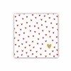 Serviette Little Hearts 33x33cm rood/goud 20 stuks