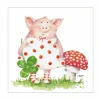 Serviette Lucky Piggy 33x33cm - papier - multicolor 20 stuks