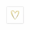 Serviette Pue Heart 25x25cm goud 20 stuks