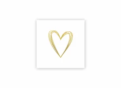 Serviette Pue Heart 25x25cm goud 20 stuks