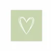 Serviette Pure Heart 33x33cm groen 20 stuks
