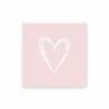 Serviette Pure Heart 33x33cm roze 20 stuks