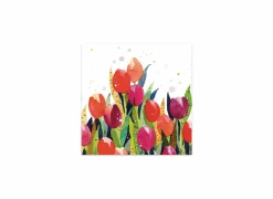 Serviette Tulip Splash 33x33cm - papier - multicolor 20 stuks
